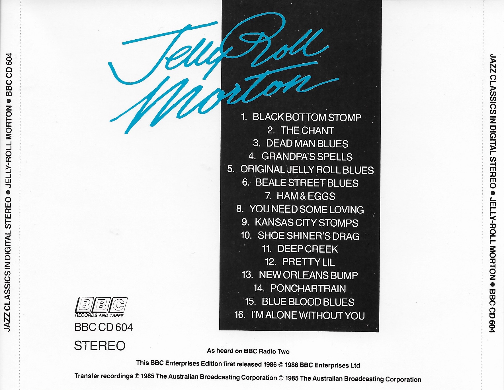 Picture of BBCCD604 Jazz Classics - Jelly Roll Morton by artist Jelly Roll Morton from the BBC records and Tapes library